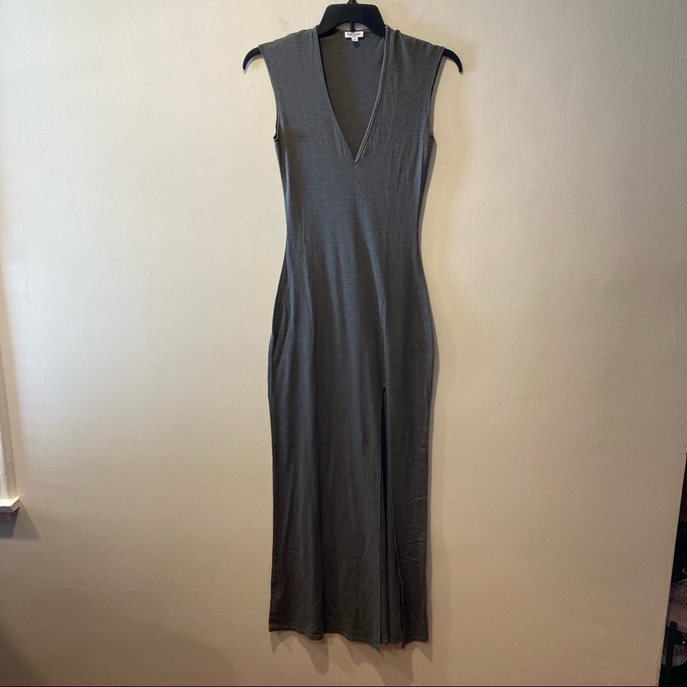 Splendid brand grey striped maxi dress, size small